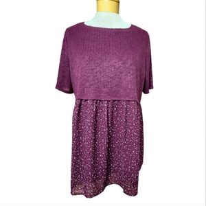 LC - Lauren Conrad Maternity Mini Dress/Top - Maroon/Wine